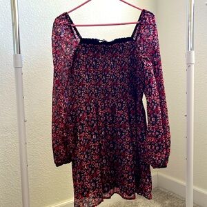 Franchesca floral dress with puffer long sleeve